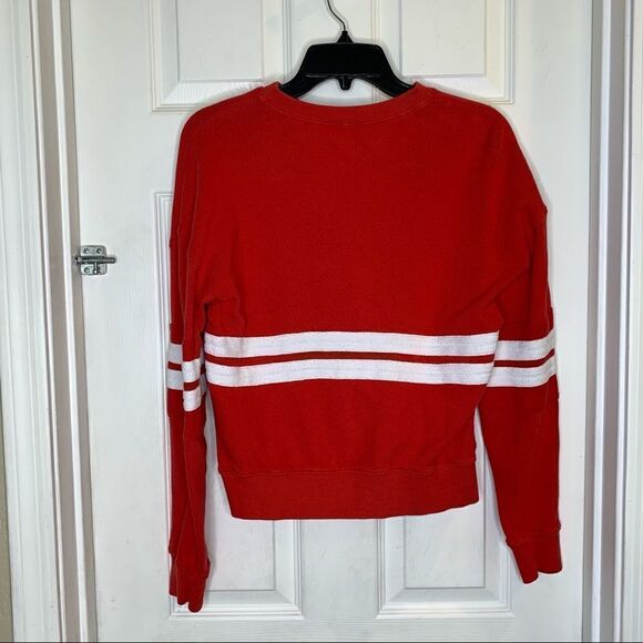 Splendid Double Stripe Sweatshirt Red and White Size Extra Small - Picture 5 of 8